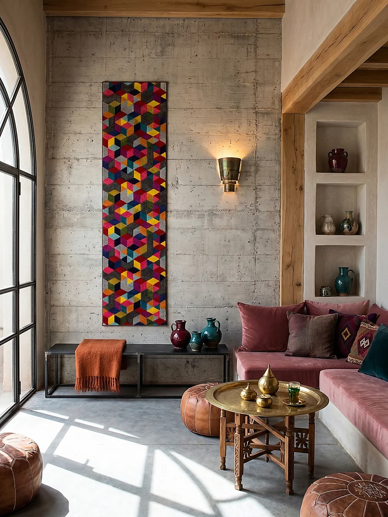 Designteppich Geometrie-Mix · 100 % Polypropylen · 11 mm Mittelflor