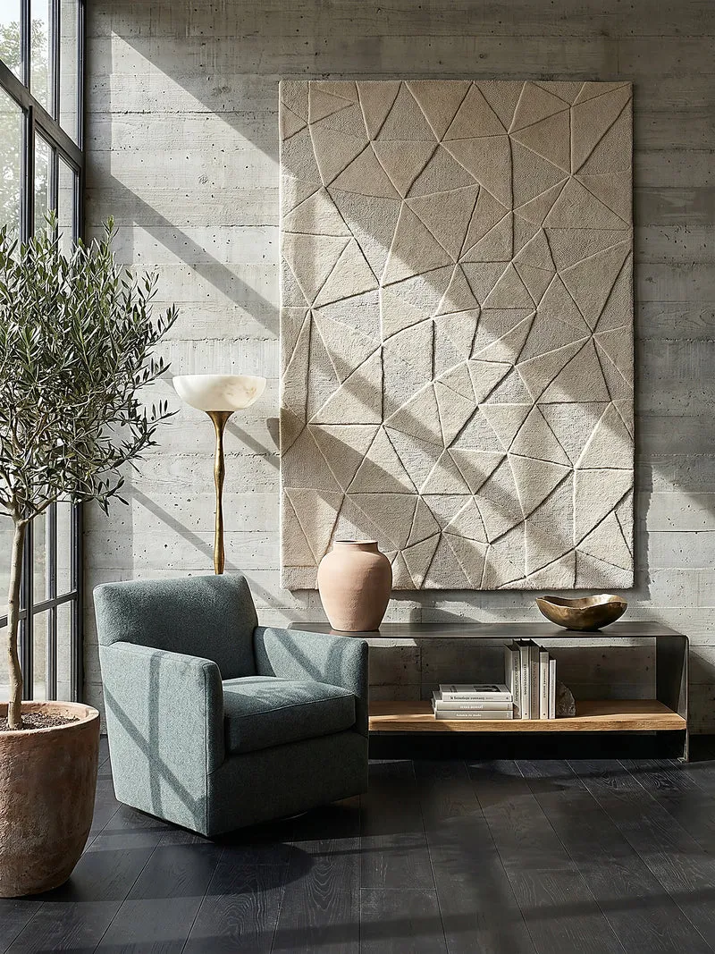 Wollteppich Scherbenrelief · 100 % Wolle · 10 mm Kurzflor