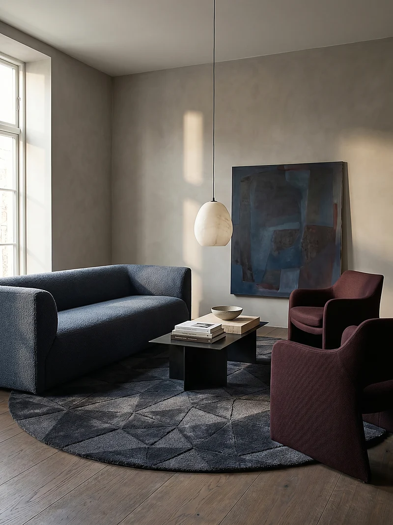 Wollteppich Scherbenrelief · 100 % Wolle · 10 mm Kurzflor