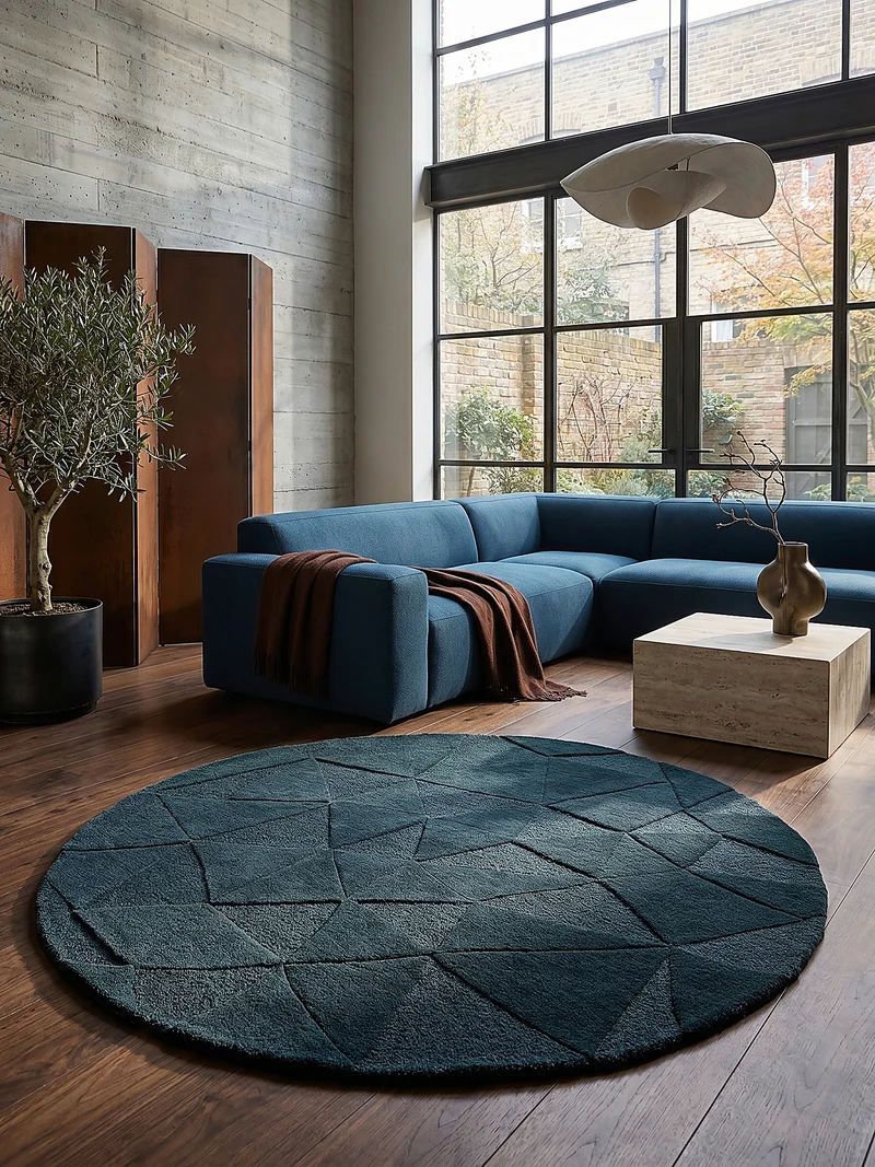 Wollteppich Scherbenrelief · 100 % Wolle · 10 mm Kurzflor