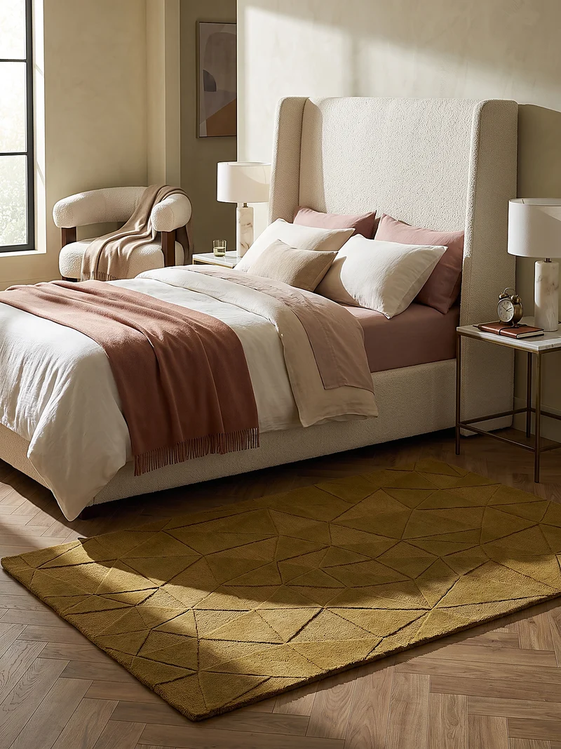 Wollteppich Scherbenrelief · 100 % Wolle · 10 mm Kurzflor