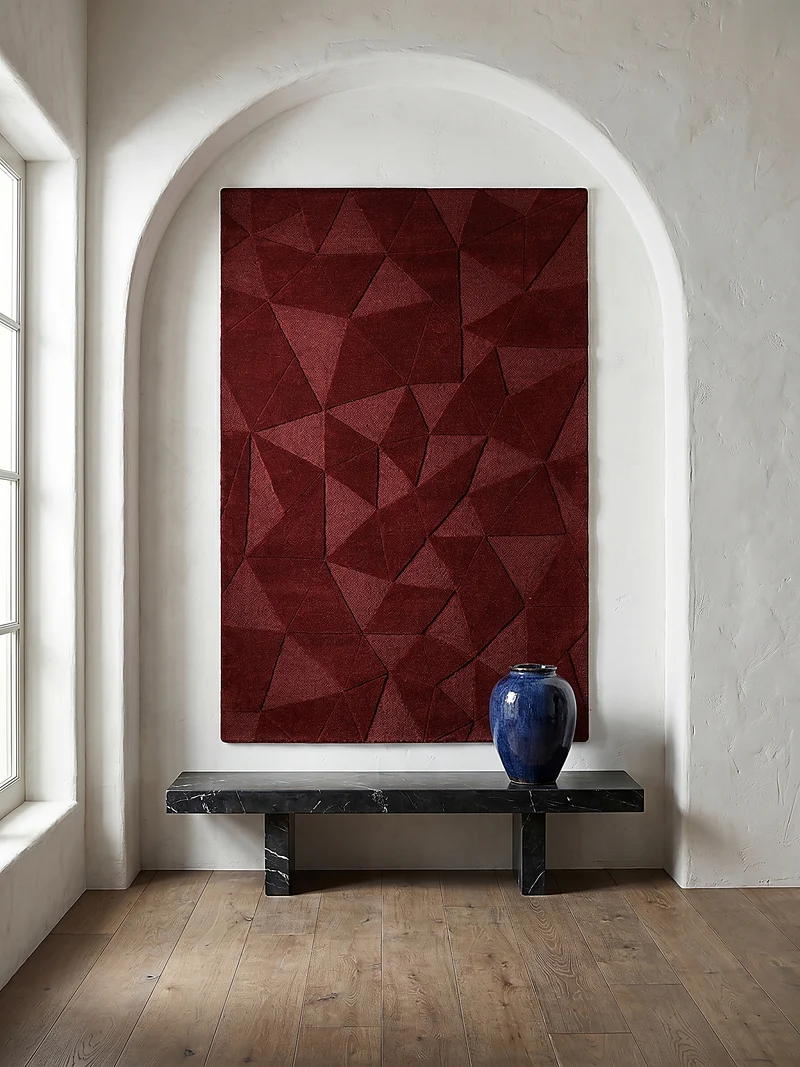 Wollteppich Scherbenrelief · 100 % Wolle · 10 mm Kurzflor