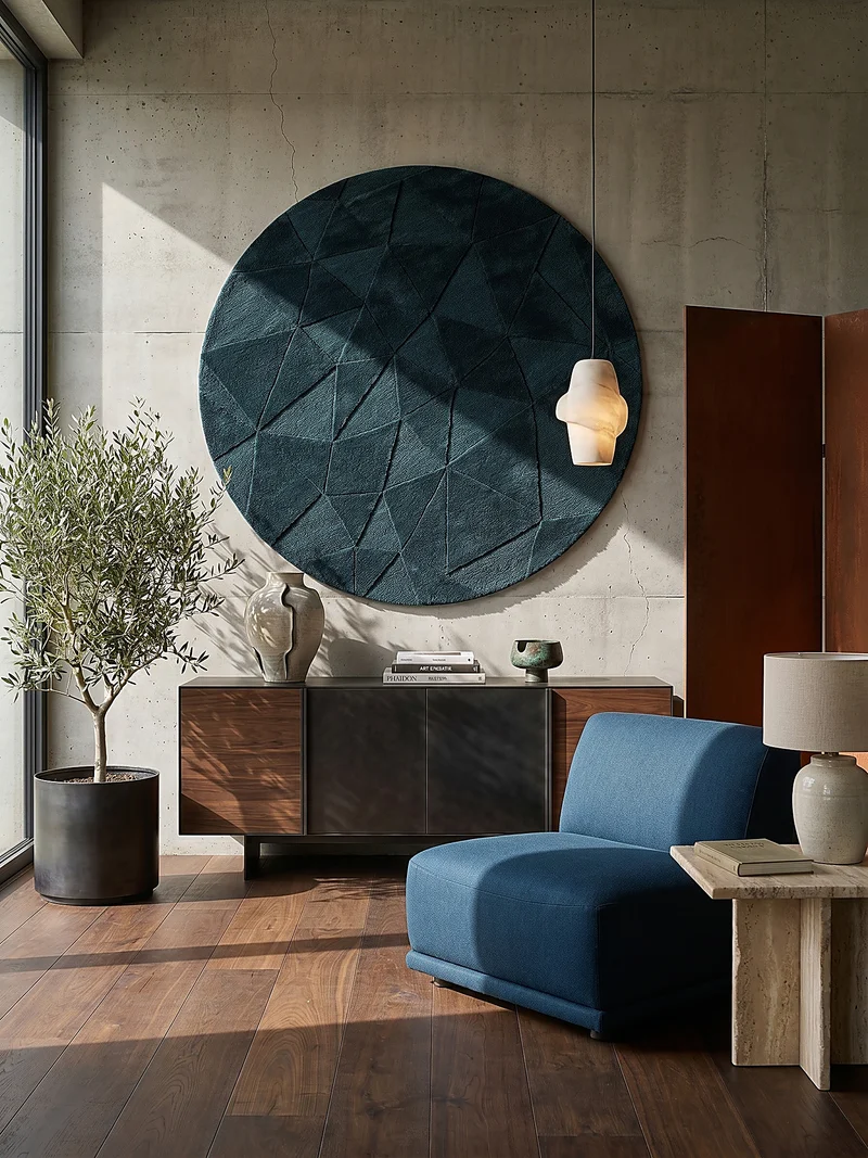Wollteppich Scherbenrelief · 100 % Wolle · 10 mm Kurzflor
