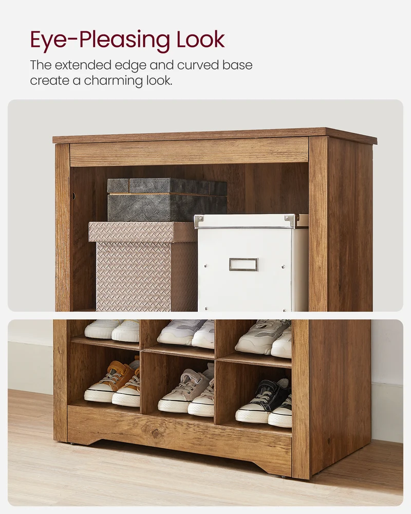 VASAGLE Shoe Storage Cabinet 10 Tier Shoe Rack Organizer Holds Up to 30 Pairs of Shoes Brown