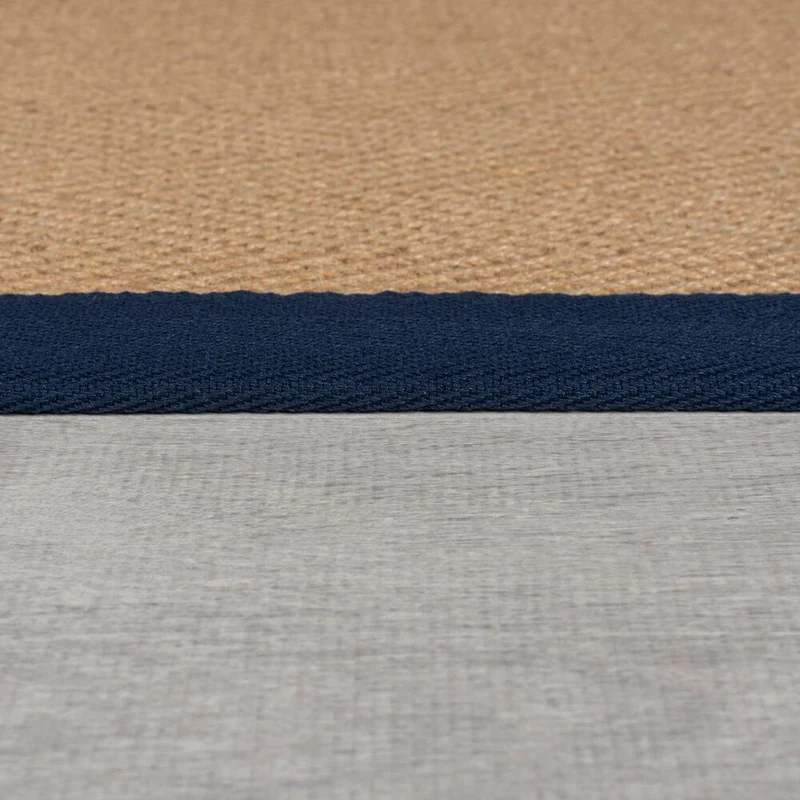 Flachgewebe-Teppich Fischgrät-Bordüre · Jute-Mix · 5 mm Profil