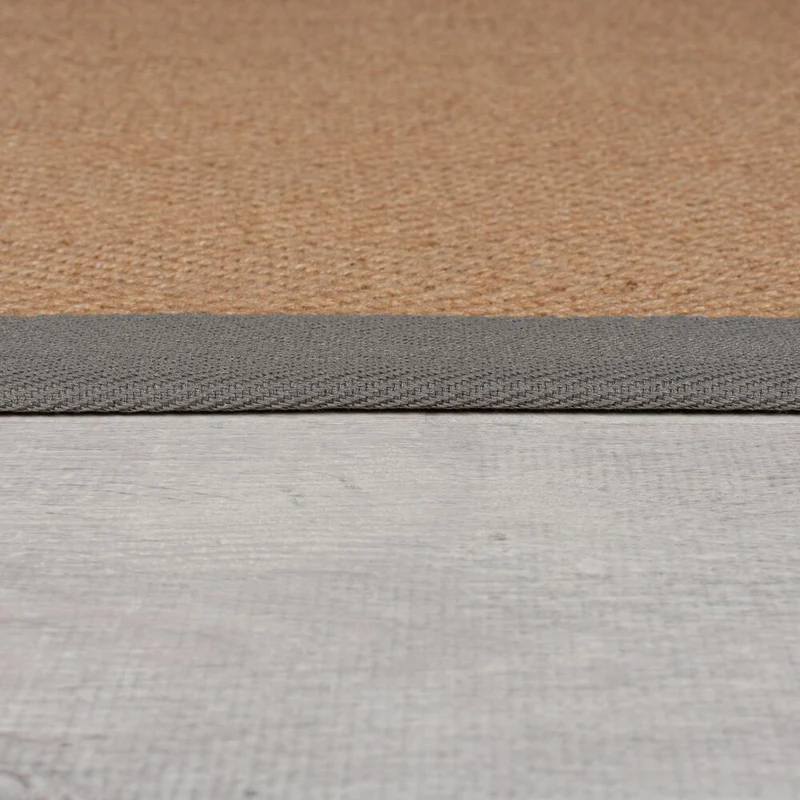 Flachgewebe-Teppich Fischgrät-Bordüre · Jute-Mix · 5 mm Profil