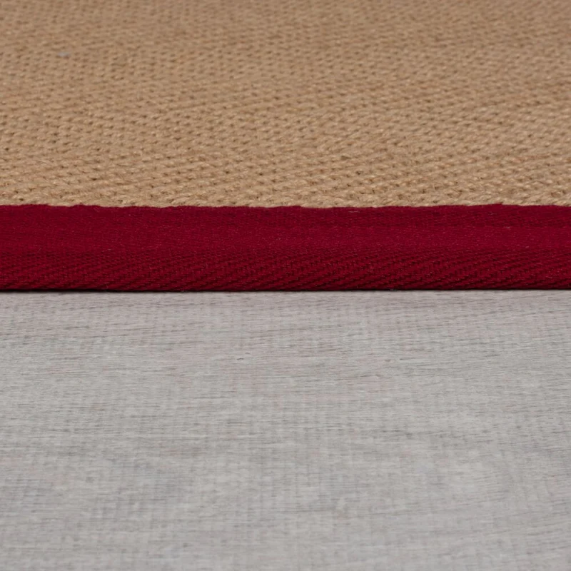 Flachgewebe-Teppich Fischgrät-Bordüre · Jute-Mix · 5 mm Profil