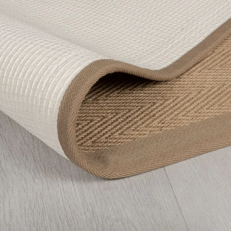 Flachgewebe-Teppich Fischgrät-Bordüre · Jute-Mix · 5 mm Profil