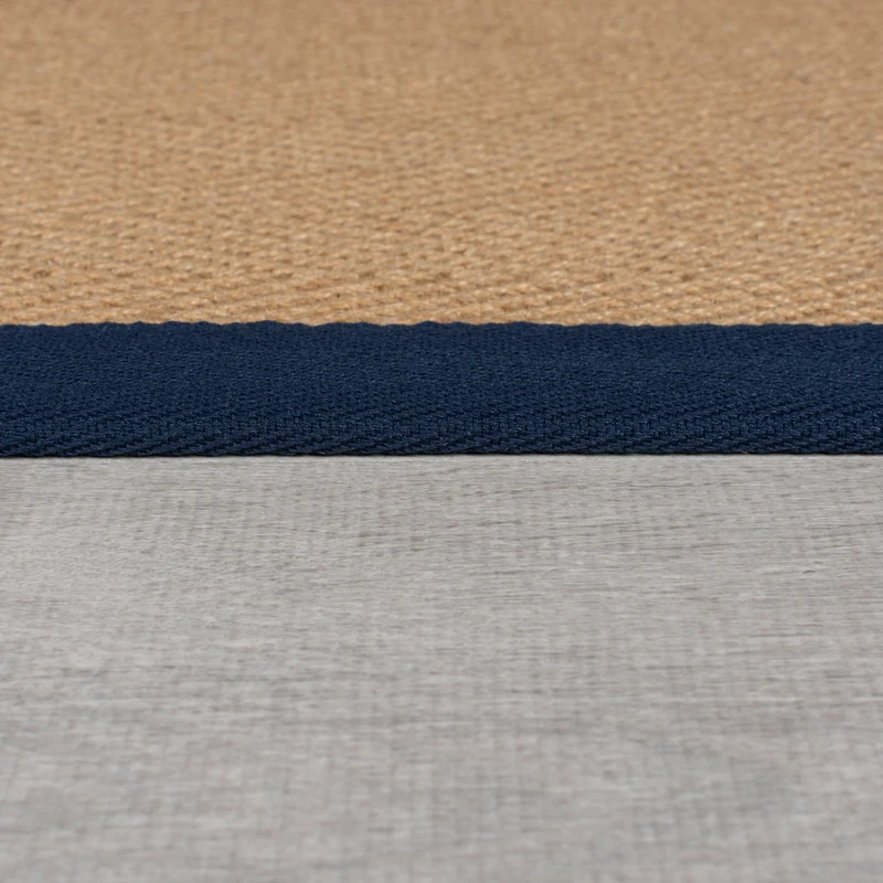 Flachgewebe-Teppich Fischgrät-Bordüre · Jute-Mix · 5 mm Profil