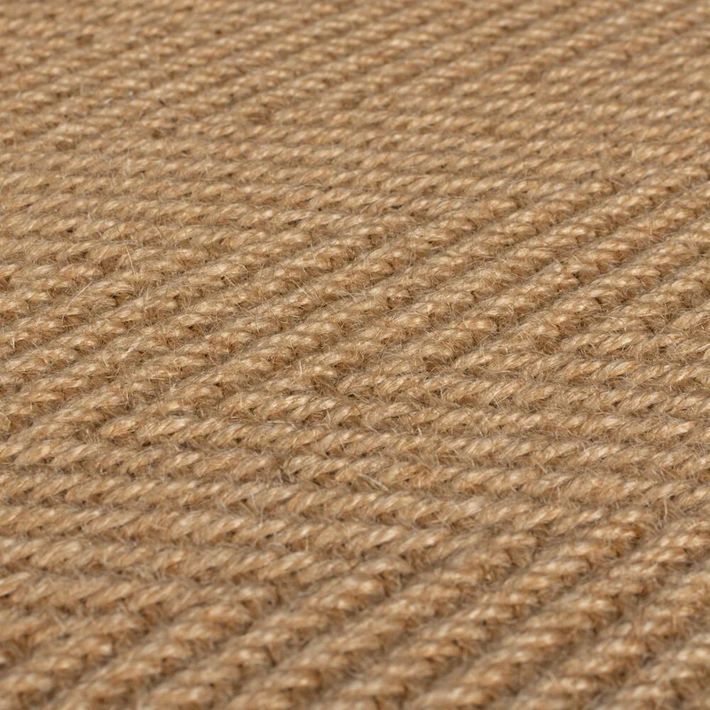Flachgewebe-Teppich Fischgrät-Bordüre · Jute-Mix · 5 mm Profil