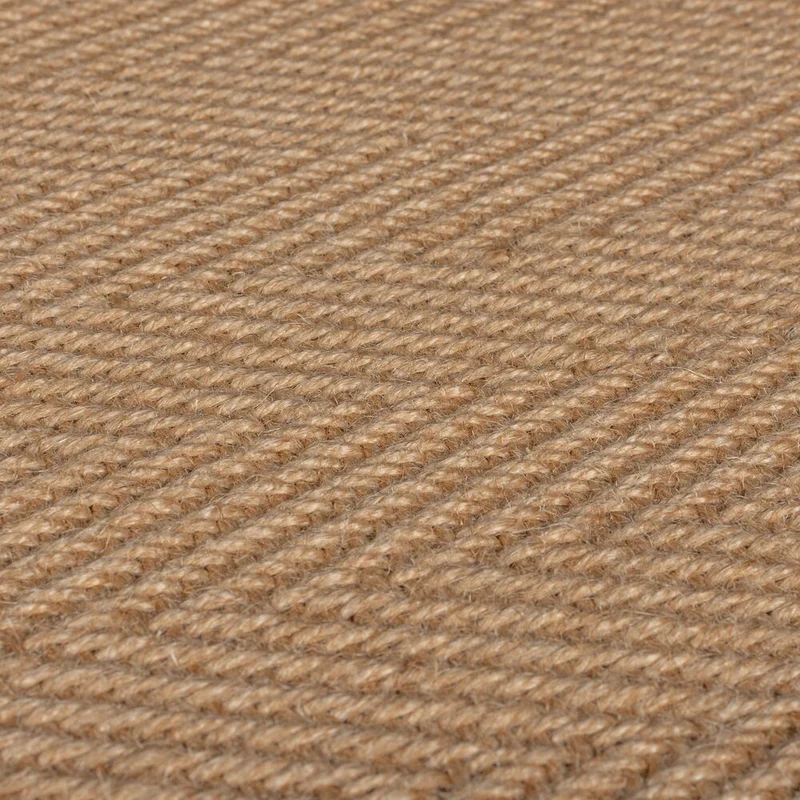 Flachgewebe-Teppich Fischgrät-Bordüre · Jute-Mix · 5 mm Profil