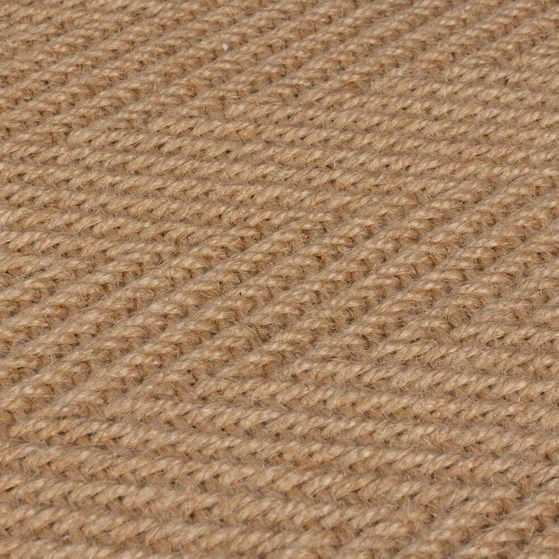Flachgewebe-Teppich Fischgrät-Bordüre · Jute-Mix · 5 mm Profil