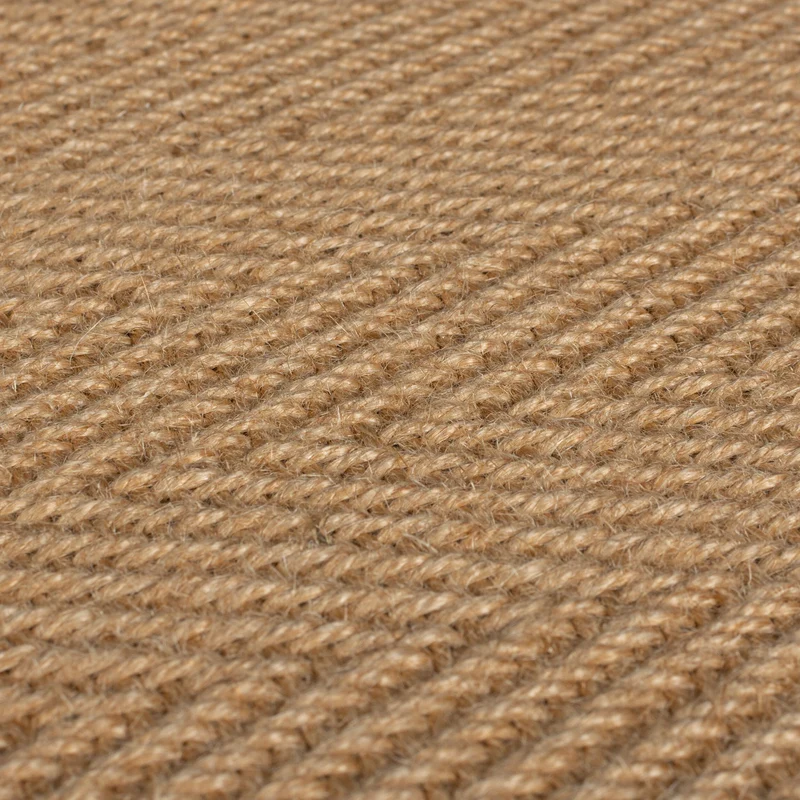 Flachgewebe-Teppich Fischgrät-Bordüre · Jute-Mix · 5 mm Profil