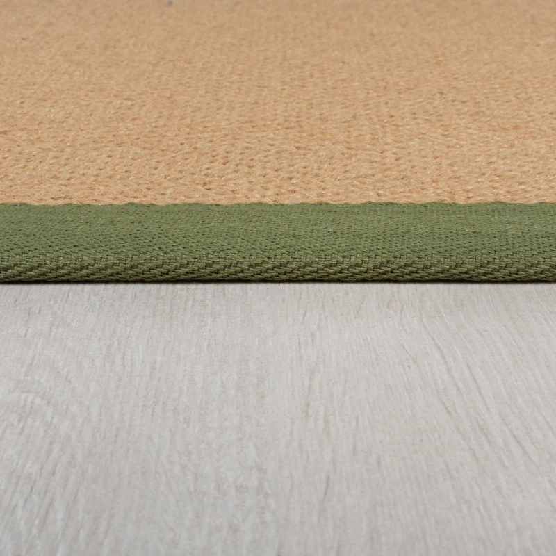 Flachgewebe-Teppich Fischgrät-Bordüre · Jute-Mix · 5 mm Profil