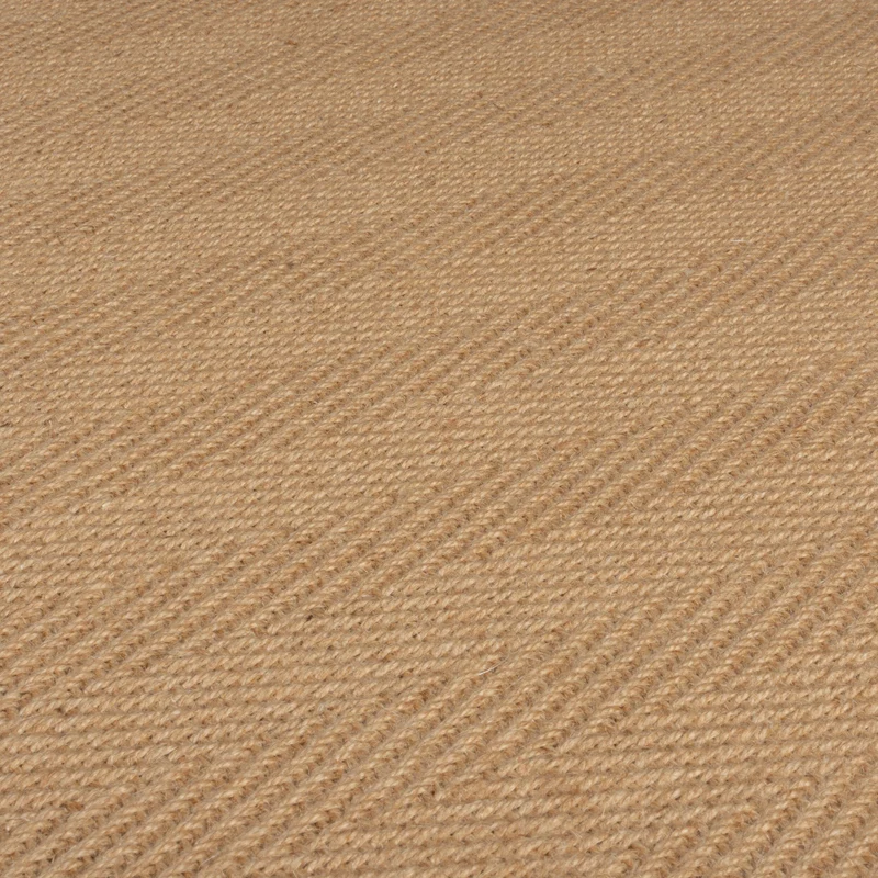 Flachgewebe-Teppich Fischgrät-Bordüre · Jute-Mix · 5 mm Profil