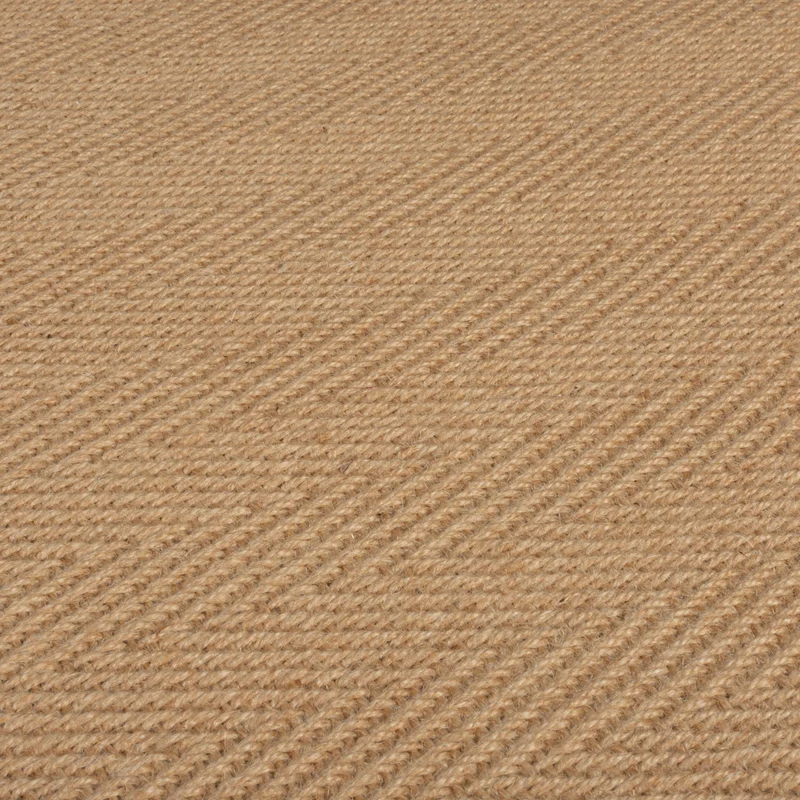 Flachgewebe-Teppich Fischgrät-Bordüre · Jute-Mix · 5 mm Profil