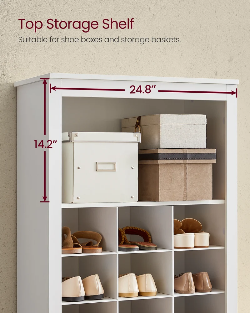 10-Tier Shoe Storage Cabinet, Holds 30 Pairs, White Shoe Rack for Entryway & Bedroom