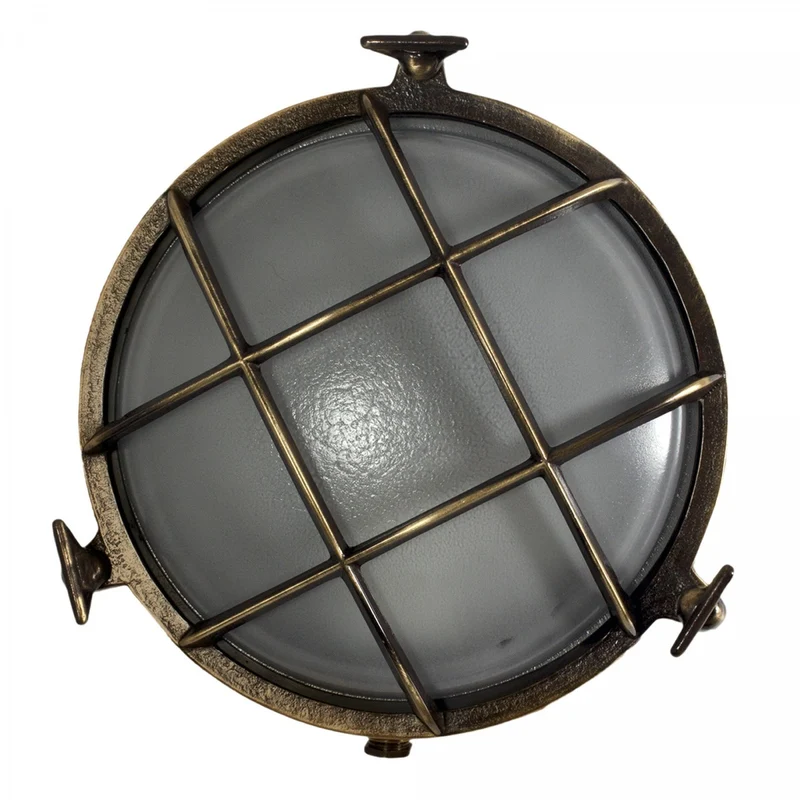 Casa Padrino Jugendstil Schiffslampe 23 x 10 x H. 23 cm - Bronze - Nostalgische Wetterfeste Außenleuchte