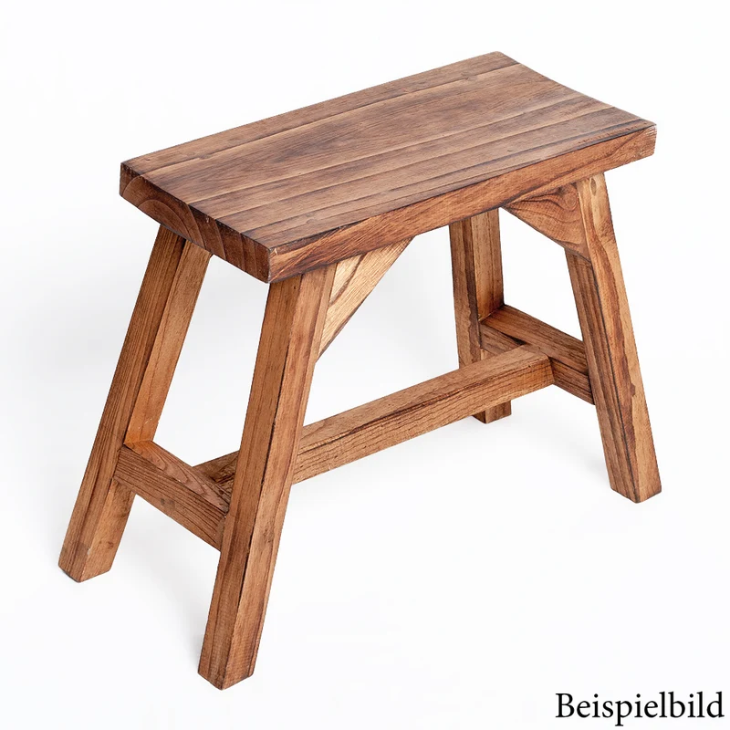 Massivholz Hocker APO Geflammt 50cm Albasia-Holz Handarbeit