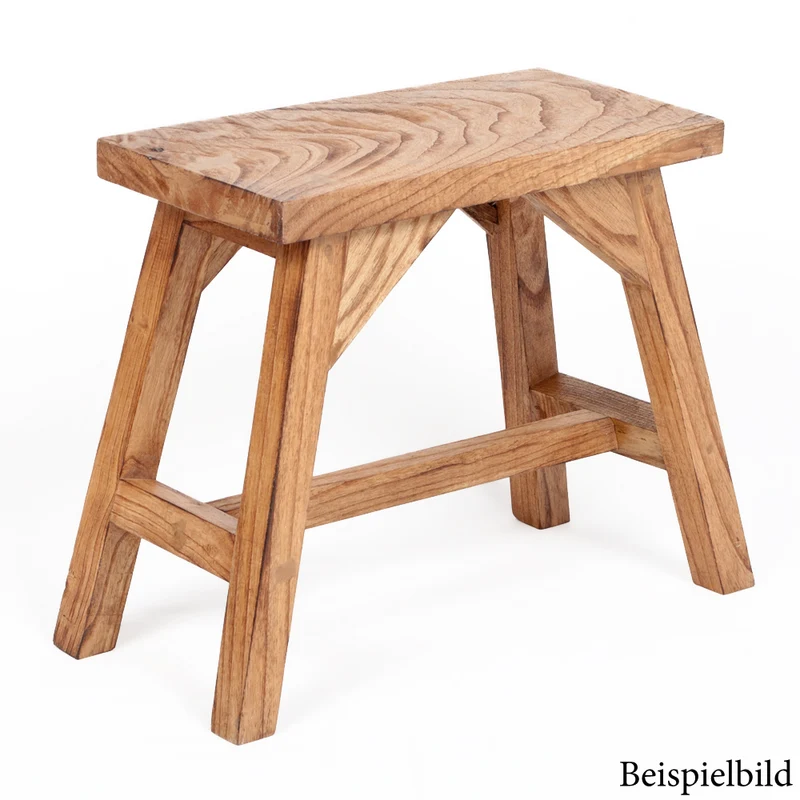 Massivholz Hocker APO Geflammt 50cm Albasia-Holz Handarbeit