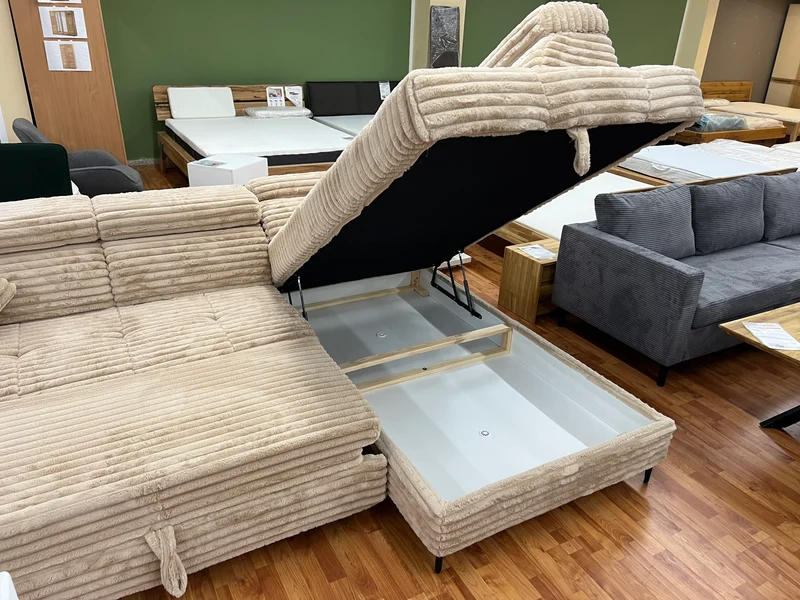 Sofa Couch + Bettfunktion + Stauraum + Kopfteile verstellbar + Armlehne verstellbar + Kissen + Sofort Abholbereit oder lieferbar