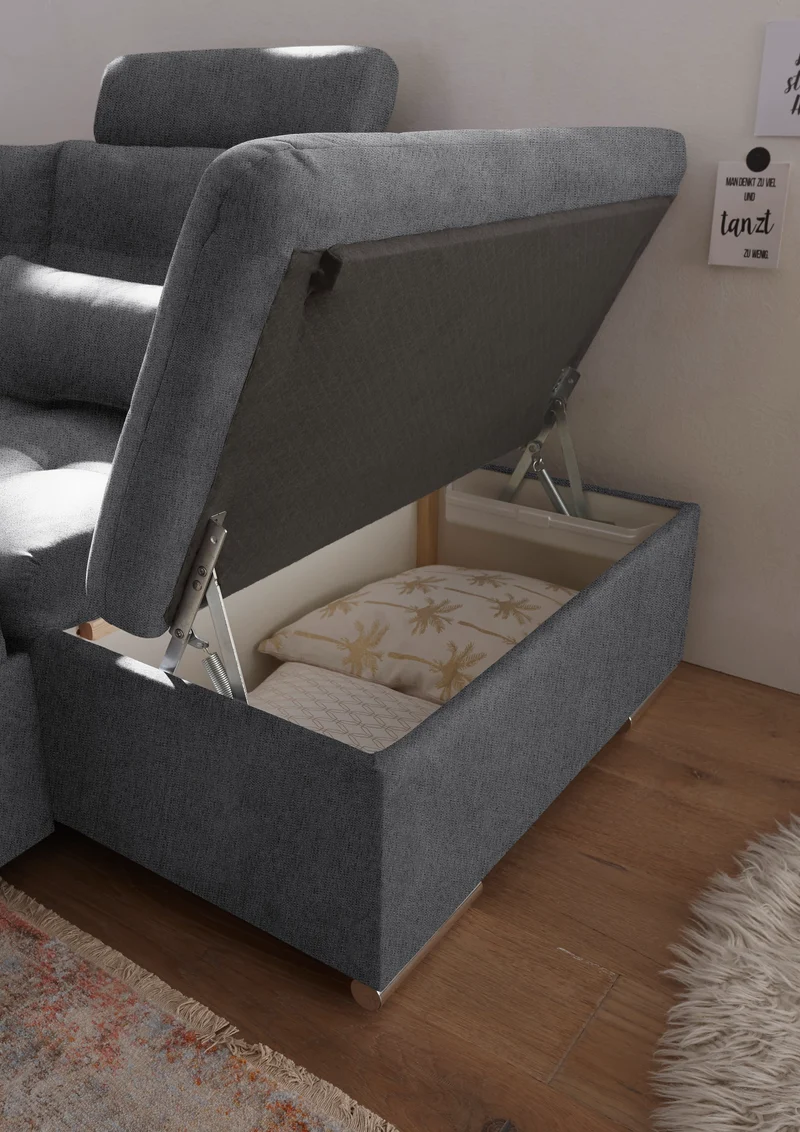 Wohnlandschaft Sofa Couch + Bettfunktion + Stauraum