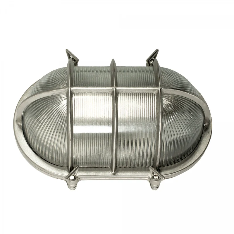 Casa Padrino Jugendstil Schiffslampe 18 x 15 x H. 28 cm - Nickel - Nostalgische Wetterfeste Außenleuchte