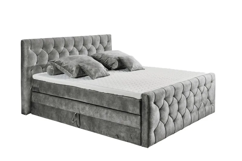 Boxspringbett Bett 180 x 200cm anthrazit +Bettkasten