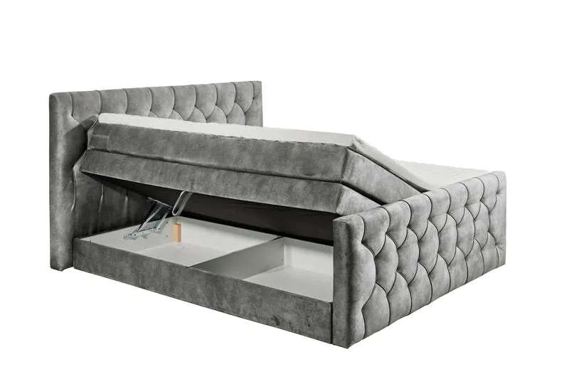 Boxspringbett Bett 180 x 200cm anthrazit +Bettkasten