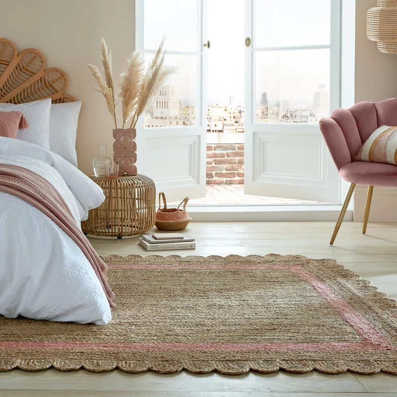Teppich Jute Handarbeit-Design, naturfarben GRACE