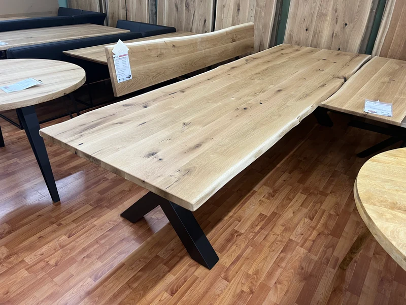 Esstisch Tische + Vollmassiv Eiche + Baumkante 320cm