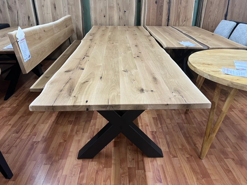 Esstisch Tische + Vollmassiv Eiche + Baumkante 320cm