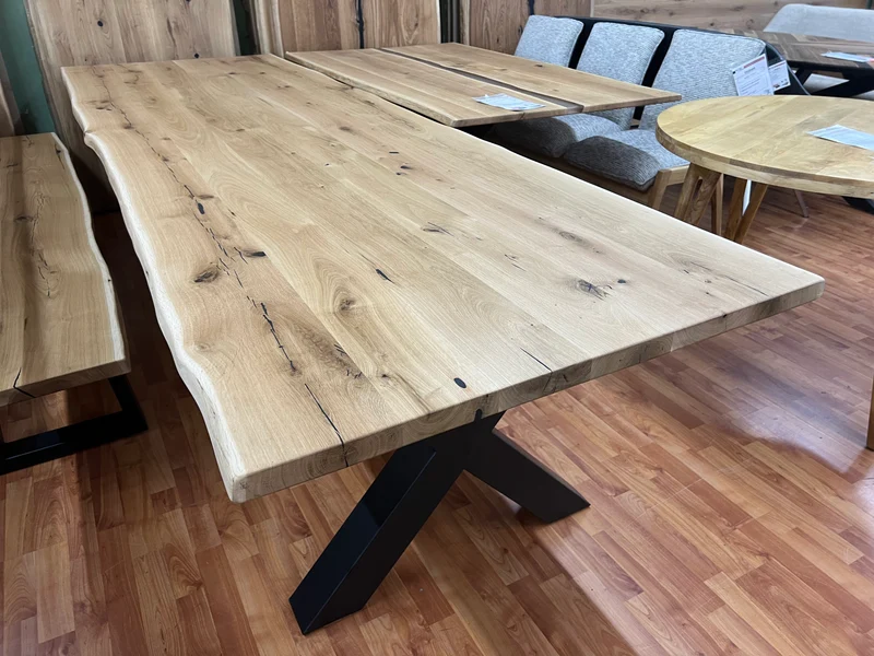 Esstisch Tische + Vollmassiv Eiche + Baumkante 320cm
