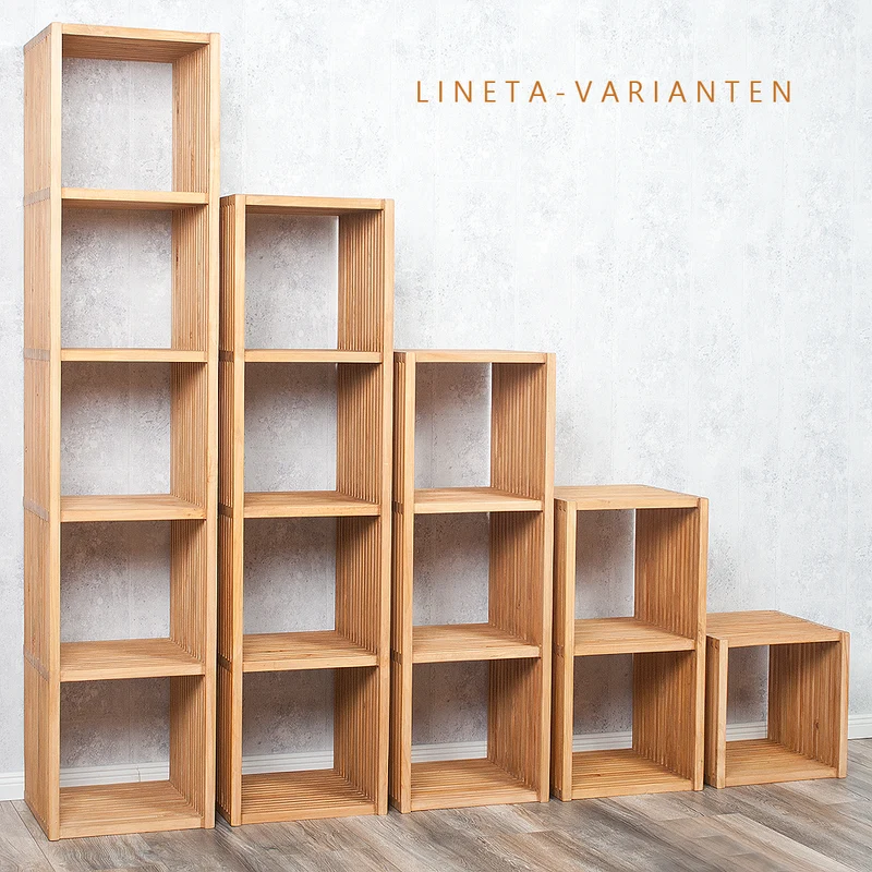 Regal LINETA 4 Höhe ca. 152cm massiv Pinienholz