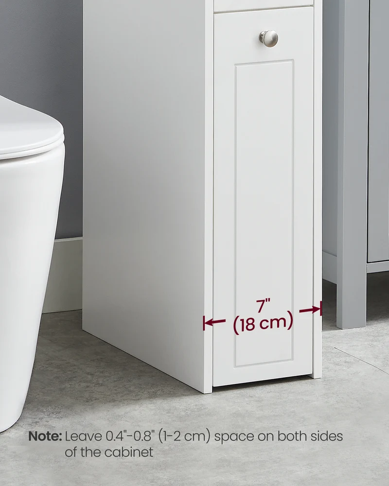 Small Storage Cabinet, Slim Storage Organizer, Toilet Paper Holder with Storage, Toilet Paper Storage Cabinet, White