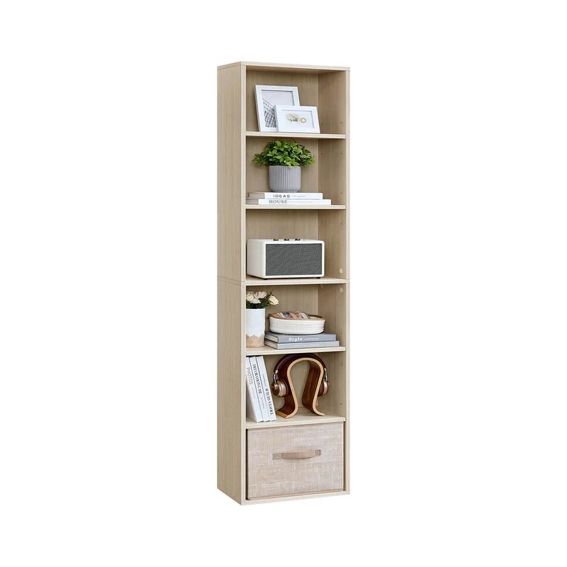 Librería estantería abierta de varios niveles para sala estudio comedor