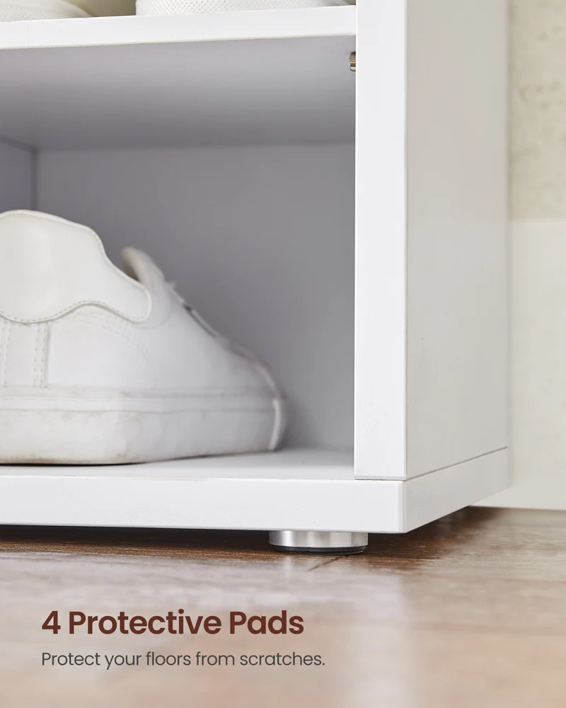 Shoe Rack Bench with Cushion 15 Compartments Storage Bench Shoe Bench for Entryway, 11.8 x 41.3 x 18.9 Inches