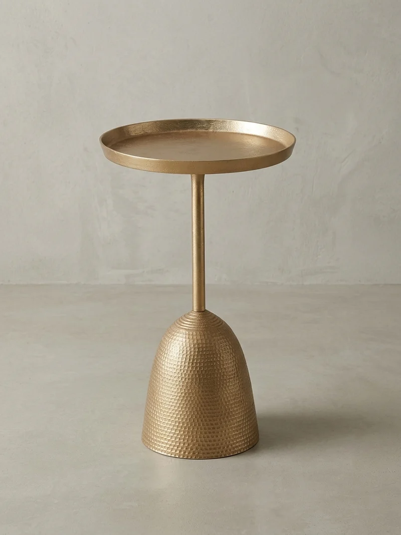 Beistelltisch – Rund Mattgold Aluminium lackiert 33x33x53 cm
