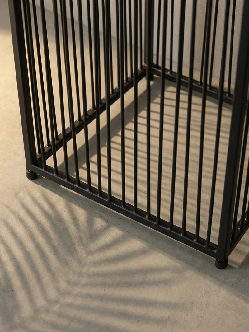 Pflanzkübel 2er Set Metall Schwarz mit Gestell quadratisch