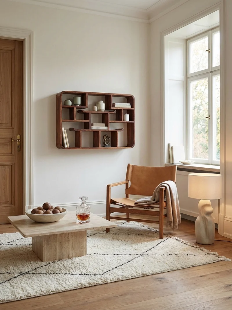 Wandregal Massivholz Modern Stil Elegant