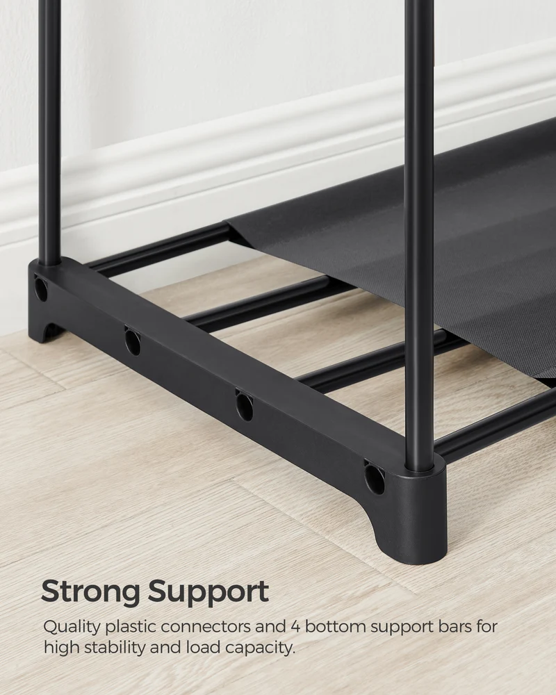 59.5 x 16.9 x 65.4 In Freestanding Portable Closet Organizer System, Clothes Rack with Shelves and Hanging Rods for Bedroom and Cloakroom Black