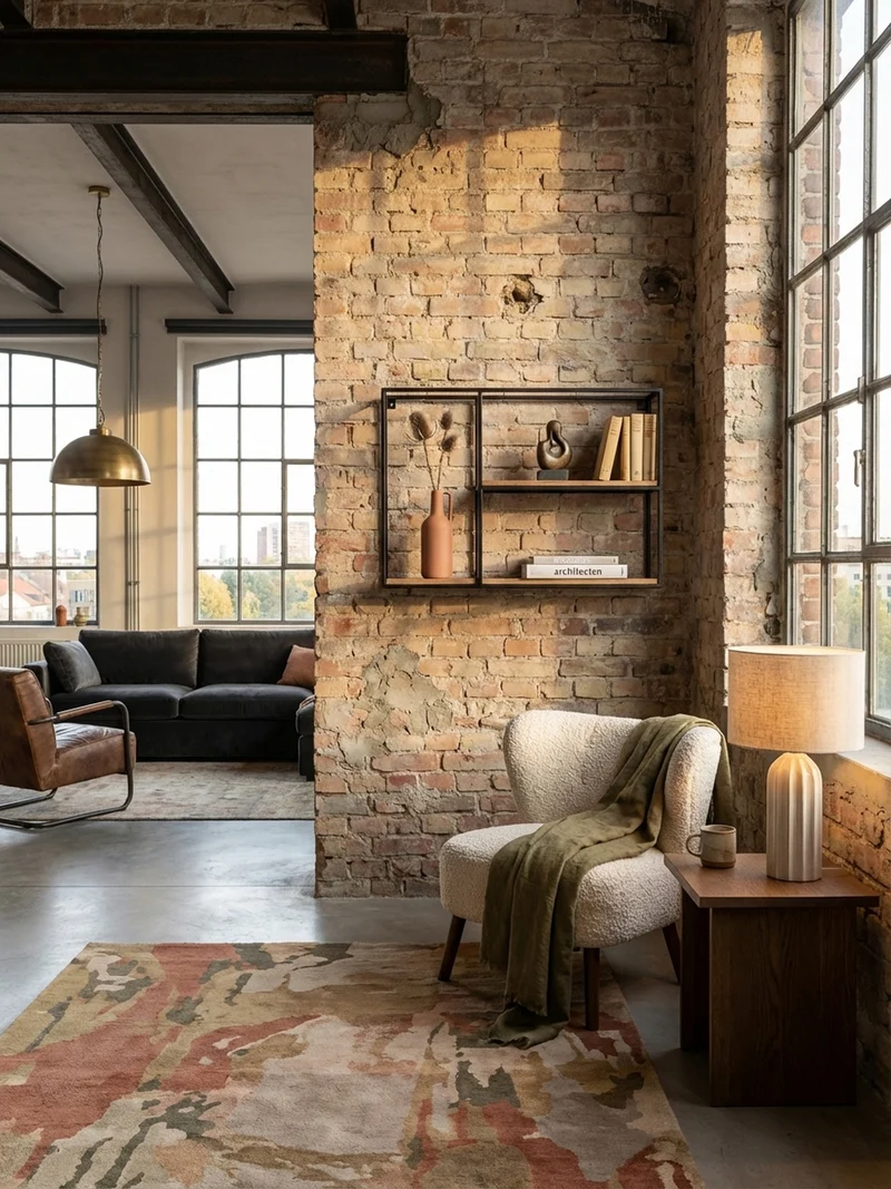 Wandregal Mango Massivholz Industrial Stil 60x40x18 cm