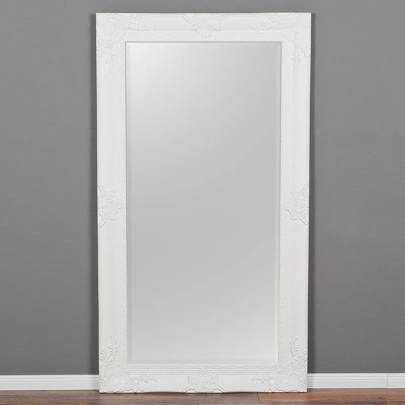 Barock Spiegel MARLON XL Weiss-Pur 180x100cm Holzrahmen