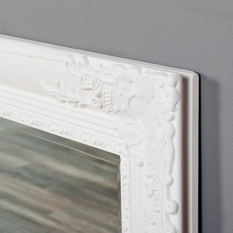 Barock Spiegel MARLON XL Weiss-Pur 180x100cm Holzrahmen