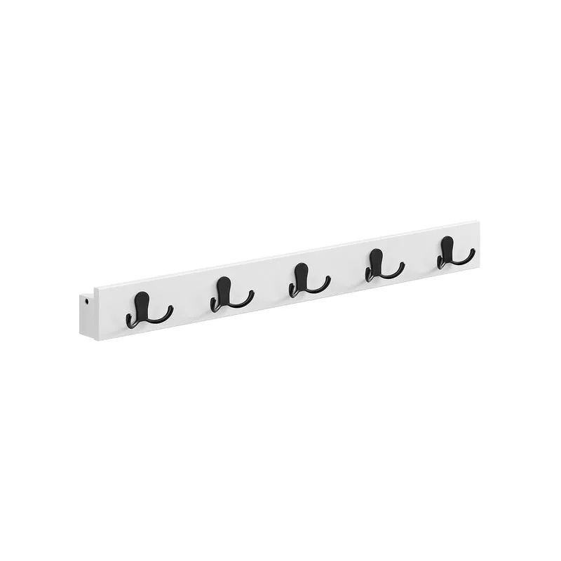 Colgador de Pared con Estante y 5 Ganchos de Metal