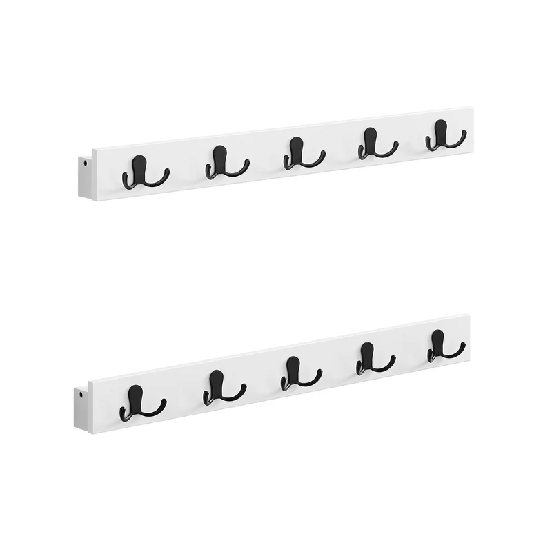 Colgador de Pared con Estante y 5 Ganchos de Metal