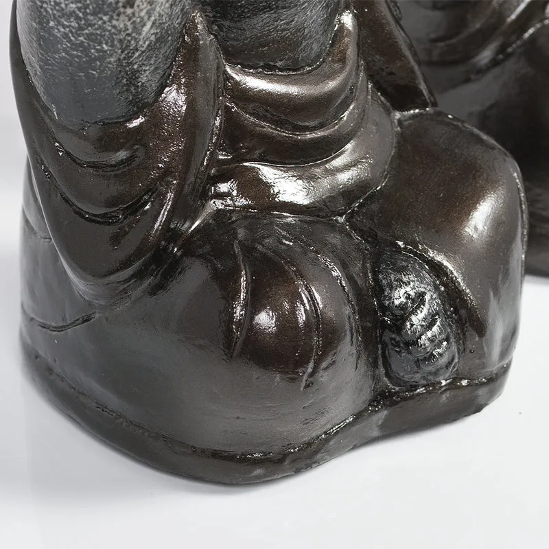 3er Set SHAOLIN Figuren Anthrazit aus Zement Buddha Wellness