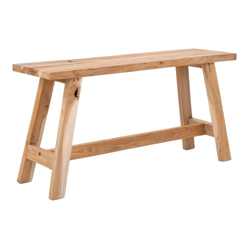 Teak Sitzbank GEMI 90cm Natural recyceltes Teakholz Massivholz