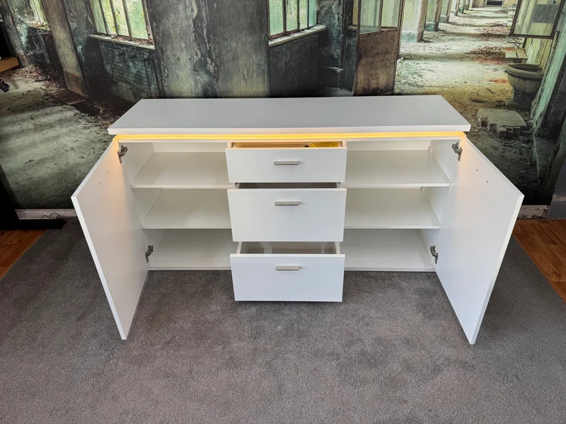 Highboard Kommode Sideboard +LED-Beleuchtung +Schubladen +vers. Modelle +Neu auf Lager