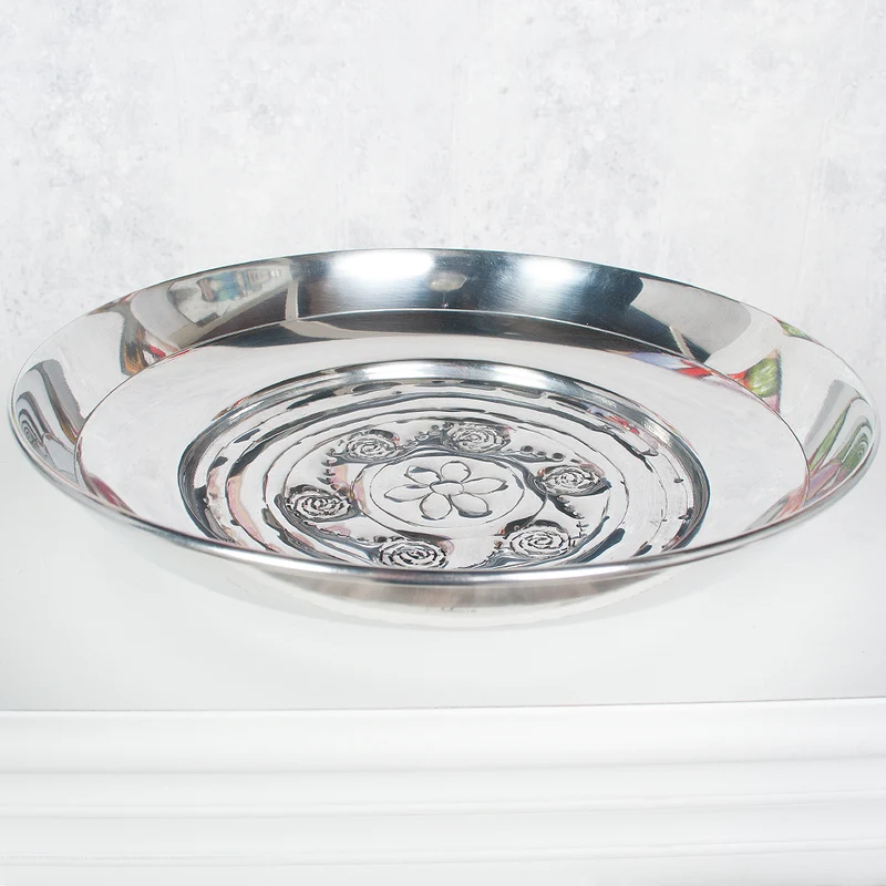 2tlg. Deko-Metallschalen Set CARETTO Ø32cm silber